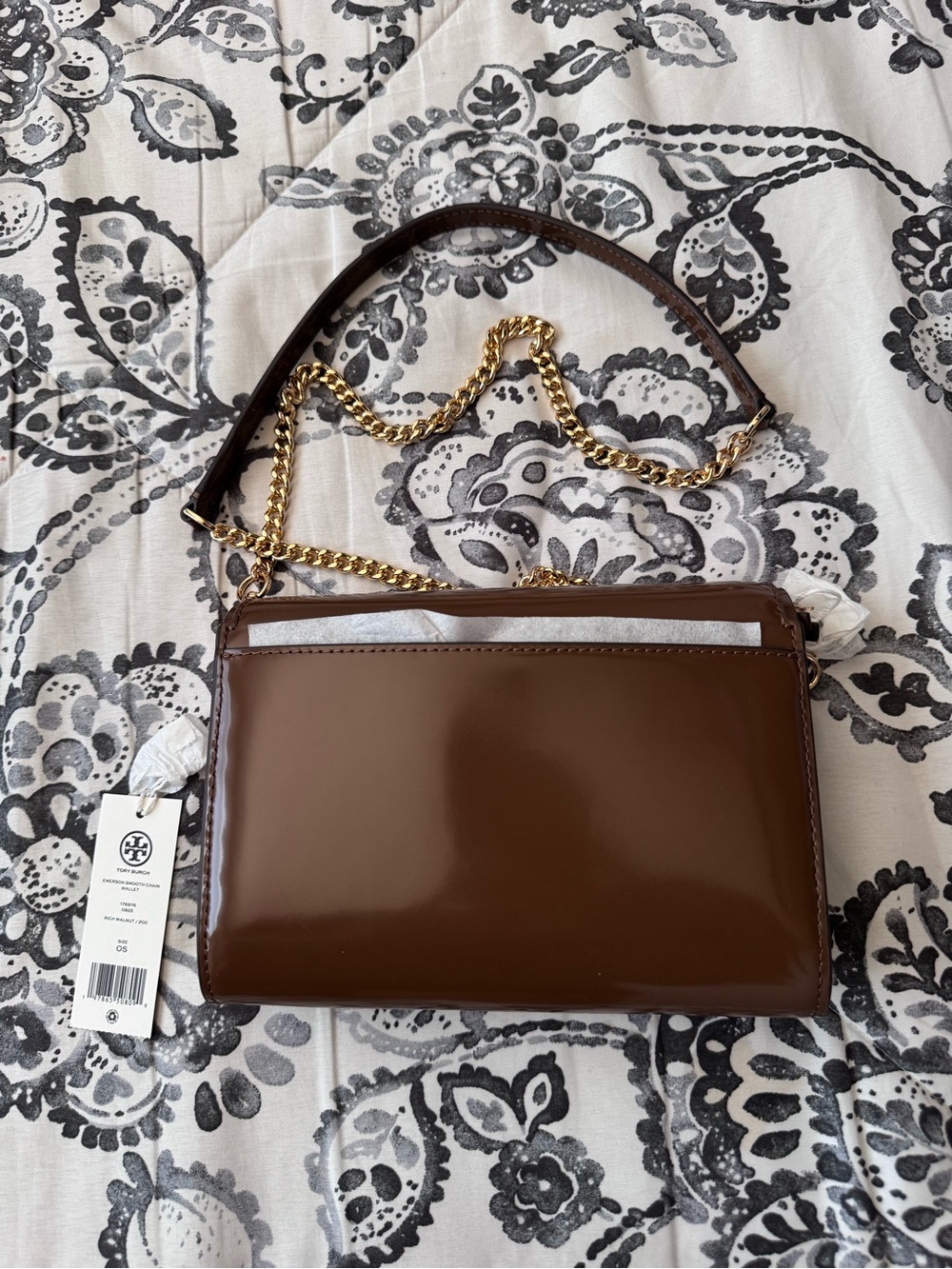 Tory Burch Brown Leather Chain Crossbody with Gold Hardware - Picture 4 of 5